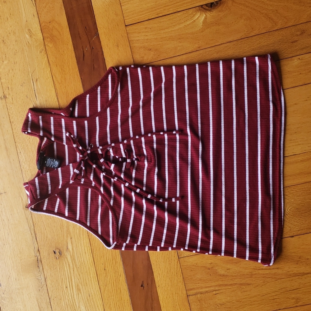 Rue 21 tank top, size medium, red and white stripes